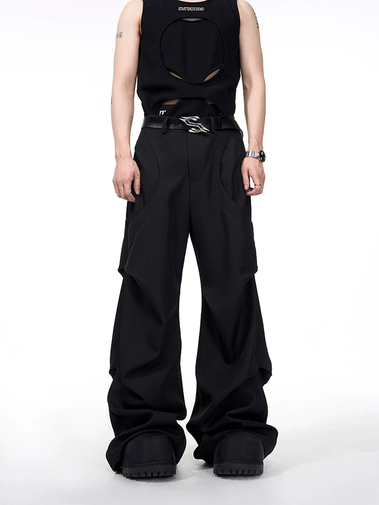 DECONSTRUCTED BLACK CASUAL PANTS