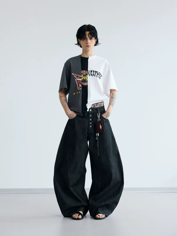 BLACK WIDE LEG JEANS
