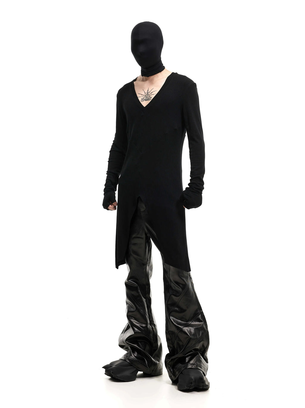 V-NECK KNIT LONG SLEEVE SHIRT