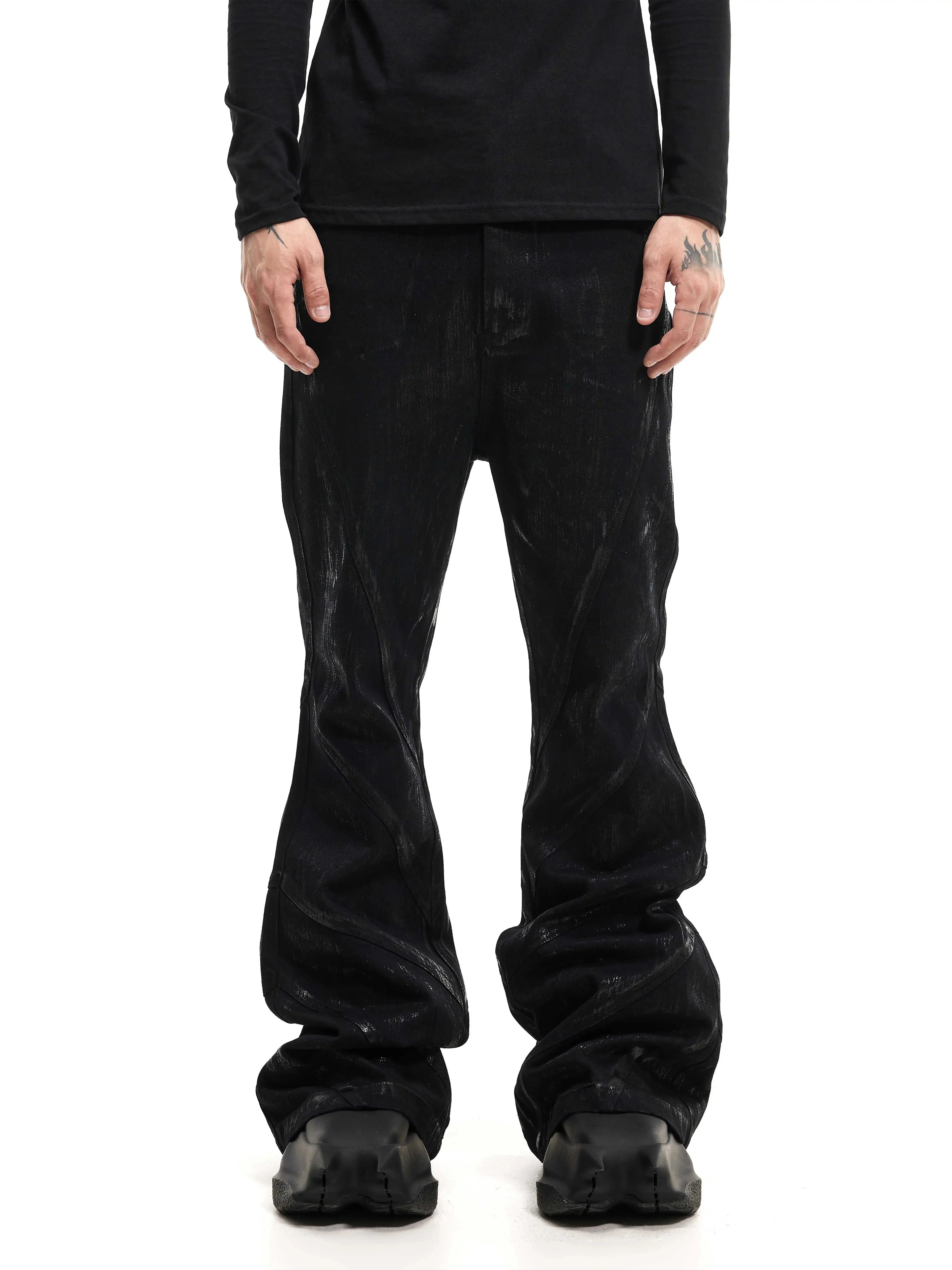 SLIM FLARE DENIM PANTS