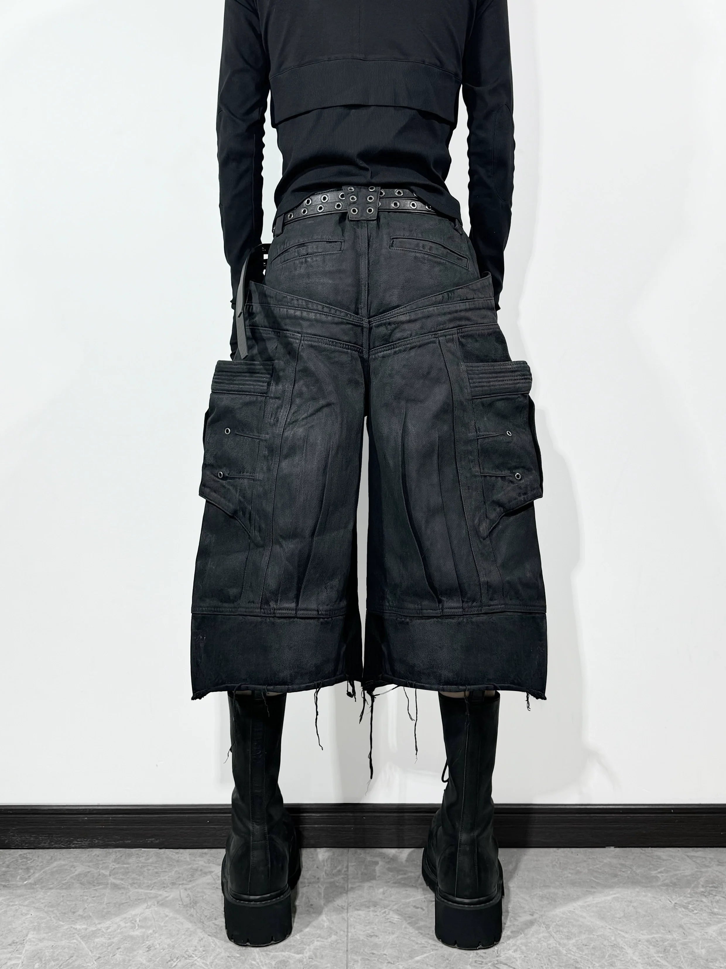 LIQUID METAL DENIM SHORTS