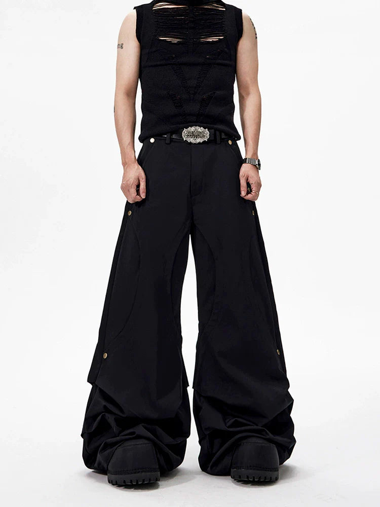 CASUAL STACKED WIDE-LEG PANTS