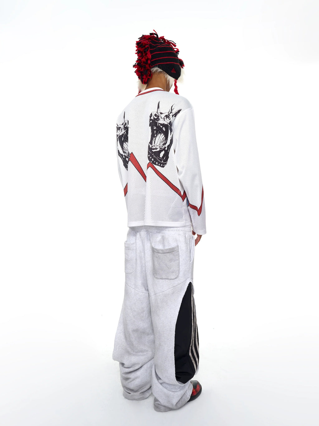 COLOR BLOCK WIDE LEG PANTS