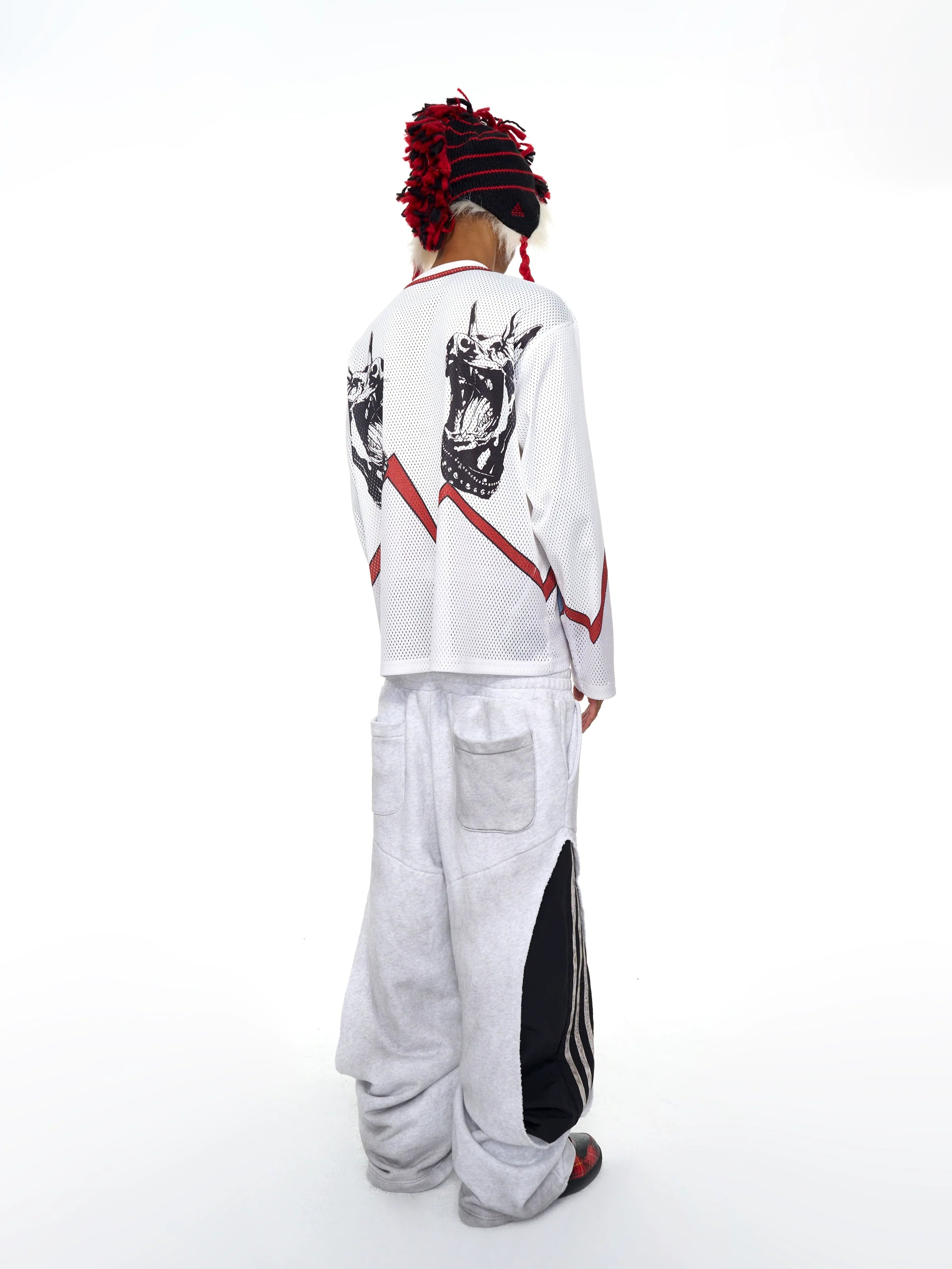 COLOR BLOCK WIDE LEG PANTS
