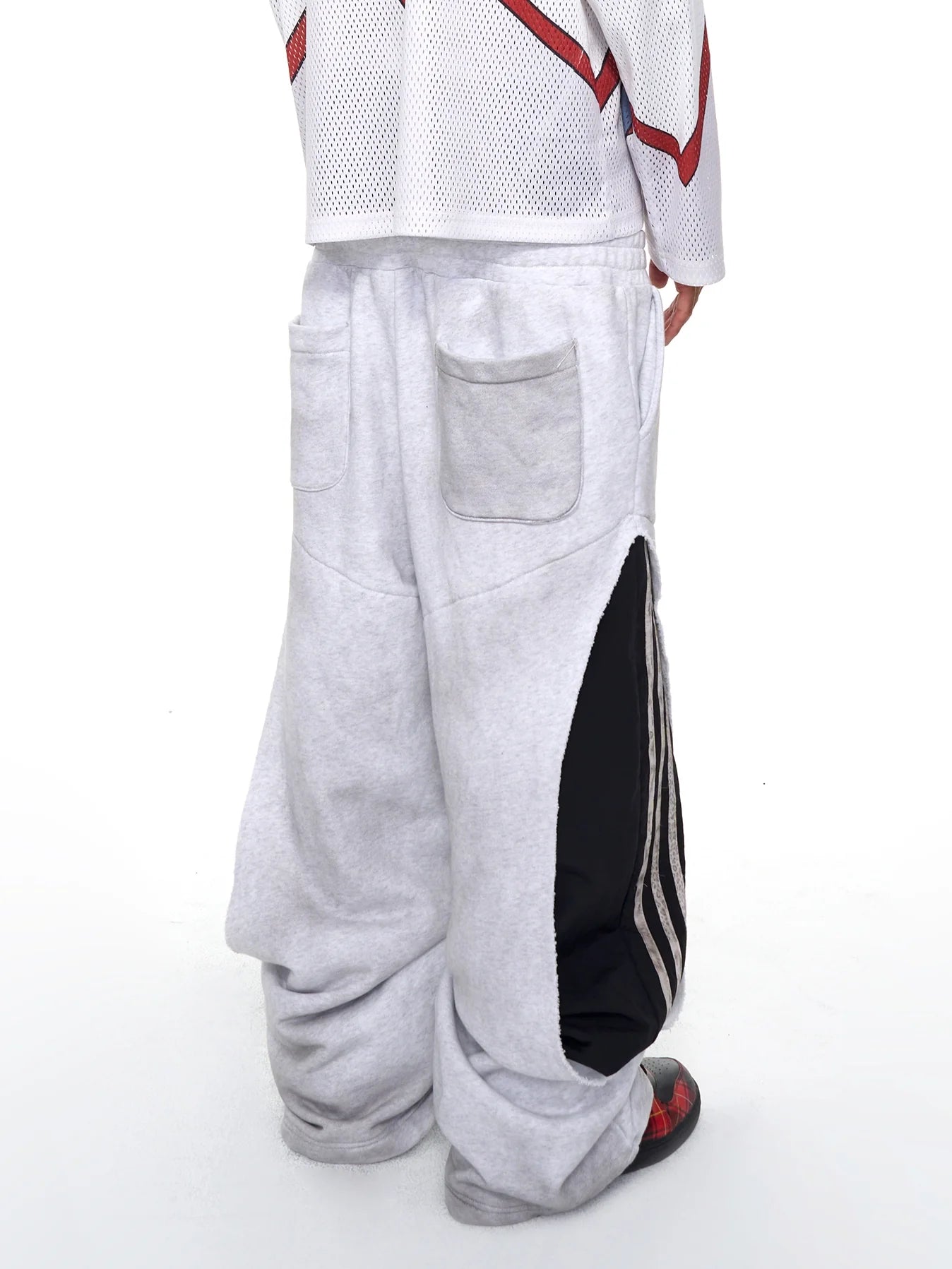 COLOR BLOCK WIDE LEG PANTS