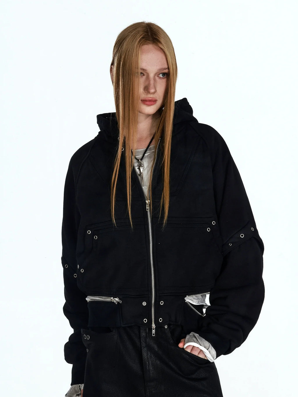 IRREGULAR HOODED COTTON JACKET