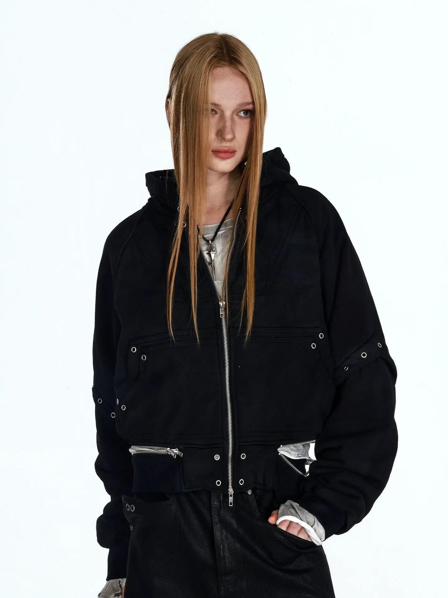 IRREGULAR HOODED COTTON JACKET