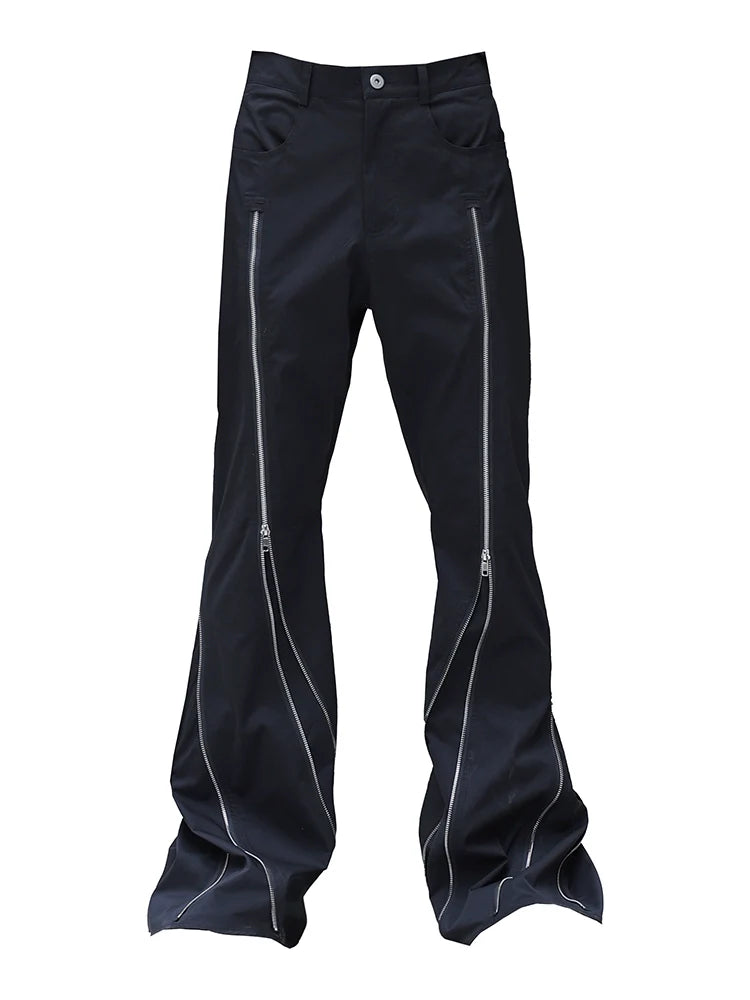 ADJUSTABLE MULTI-ZIPPER FLARED PANTS