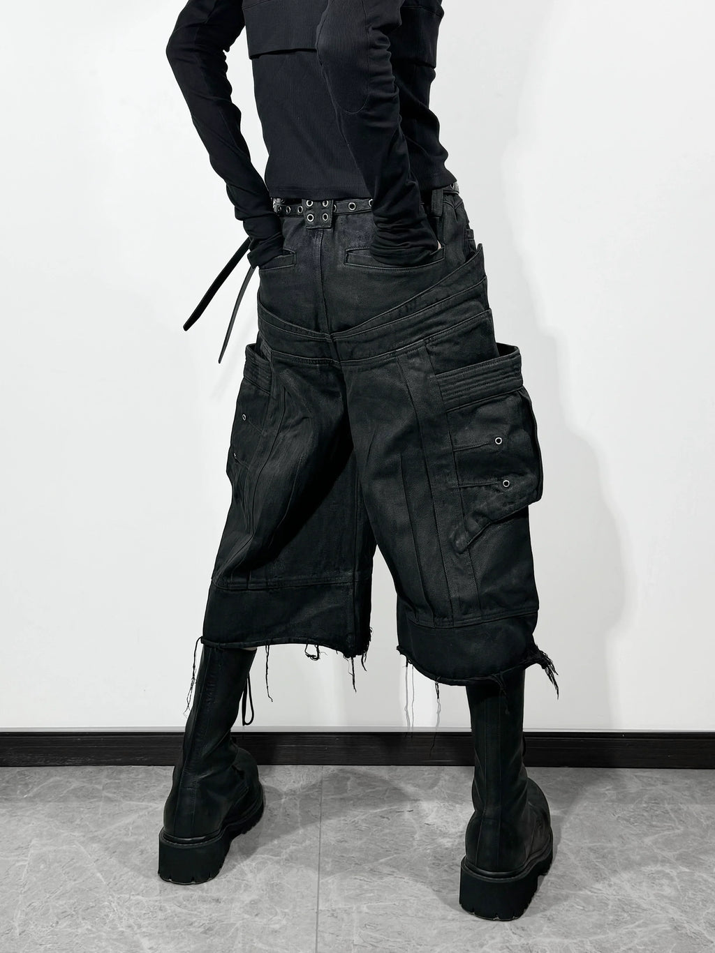 LIQUID METAL DENIM SHORTS