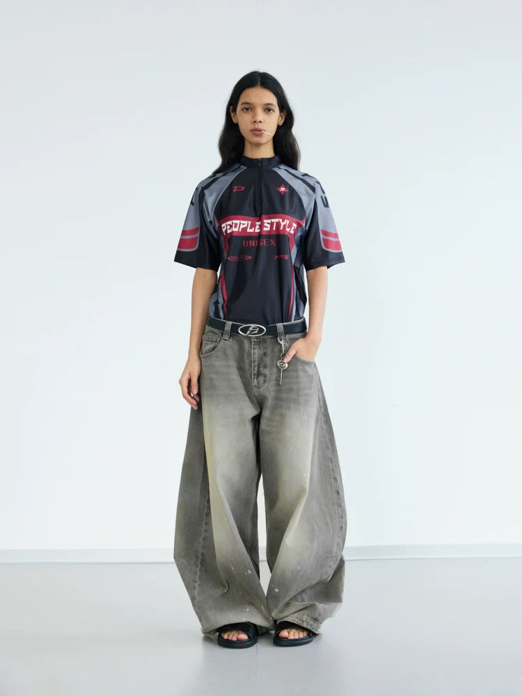 INK SPLASH WIDE-LEG JEANS