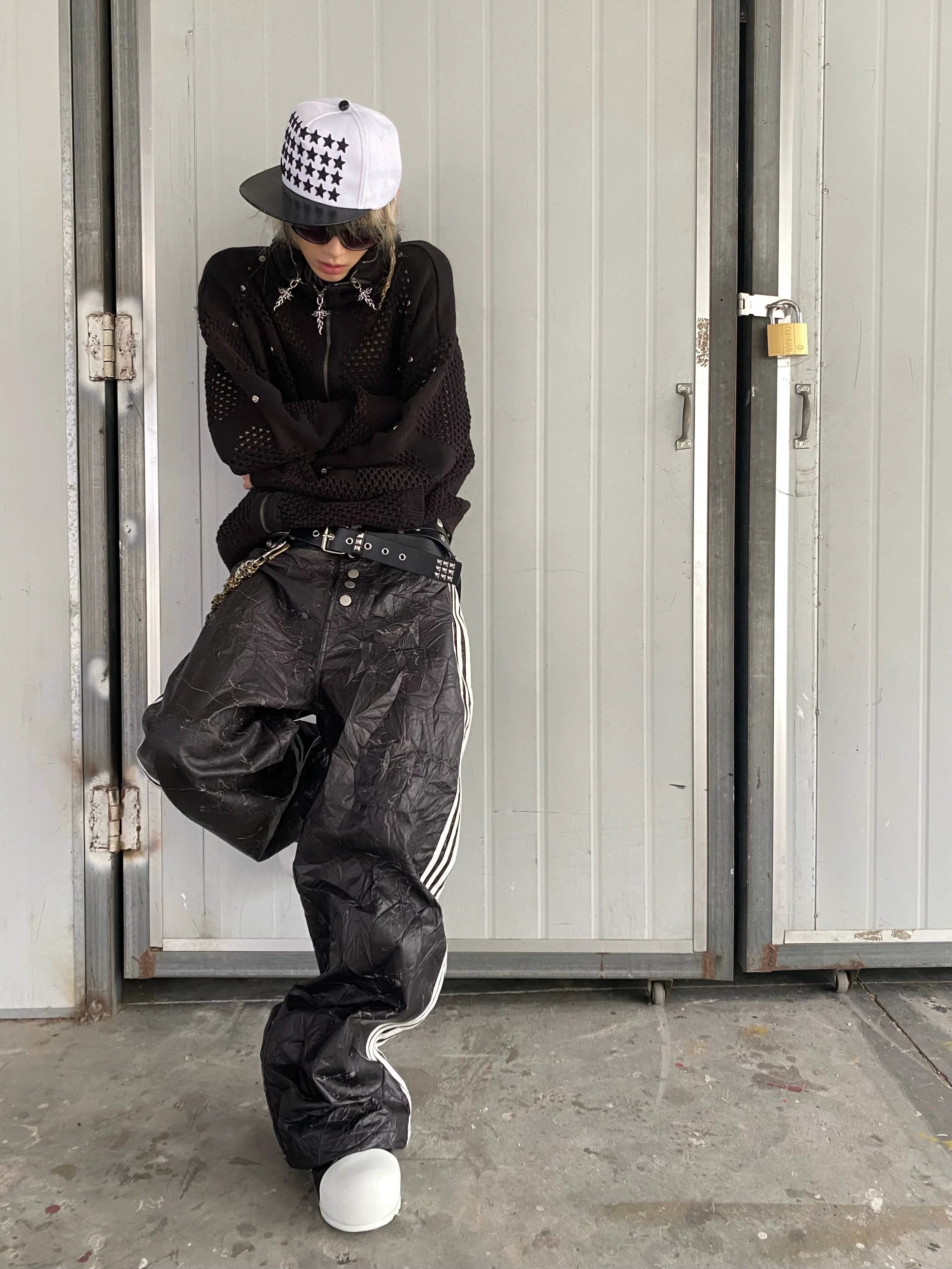 HOLLOW OUT HOODED KNIT CARDIGAN