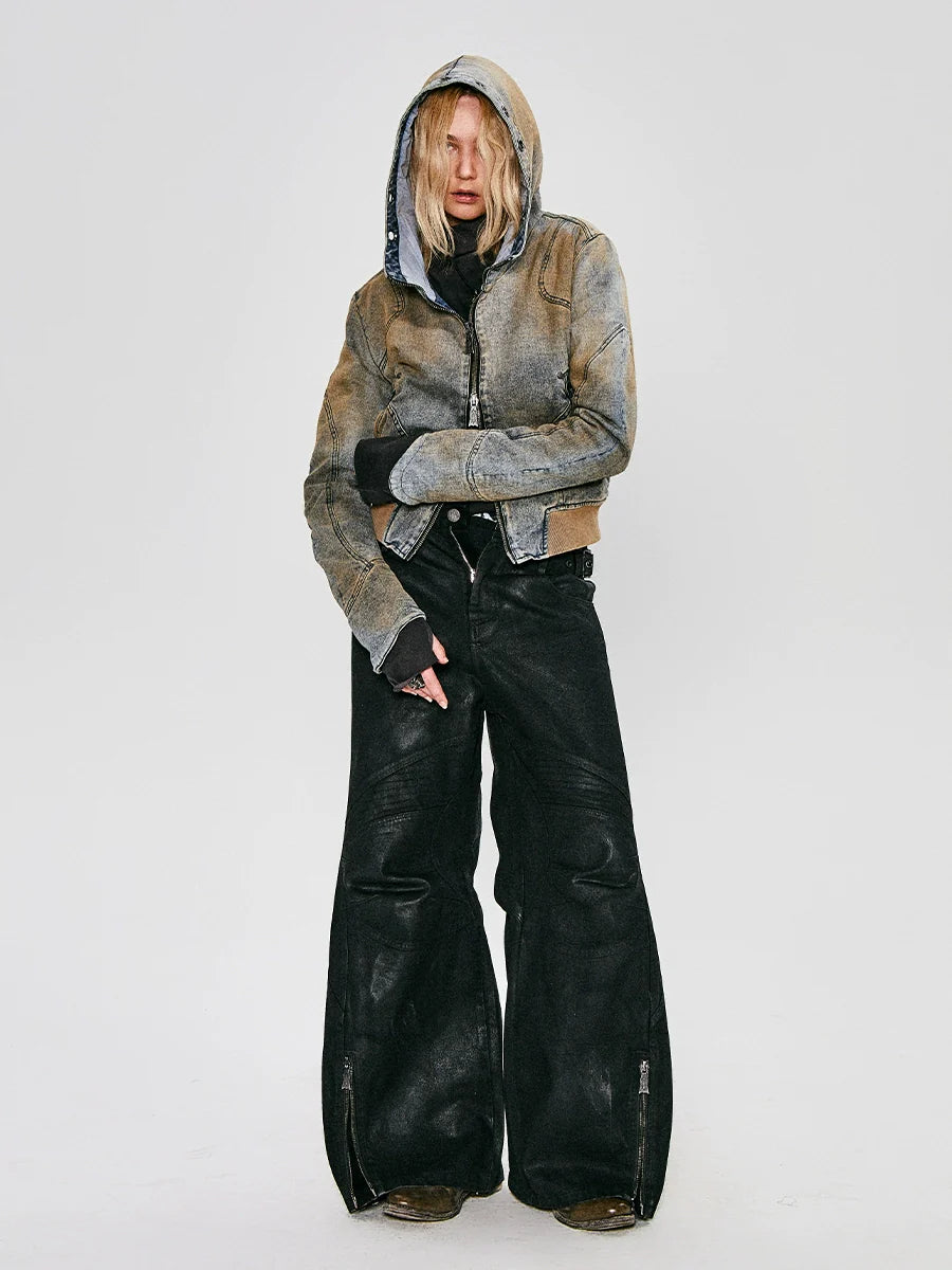 VINTAGE BLACK DENIM TROUSERS