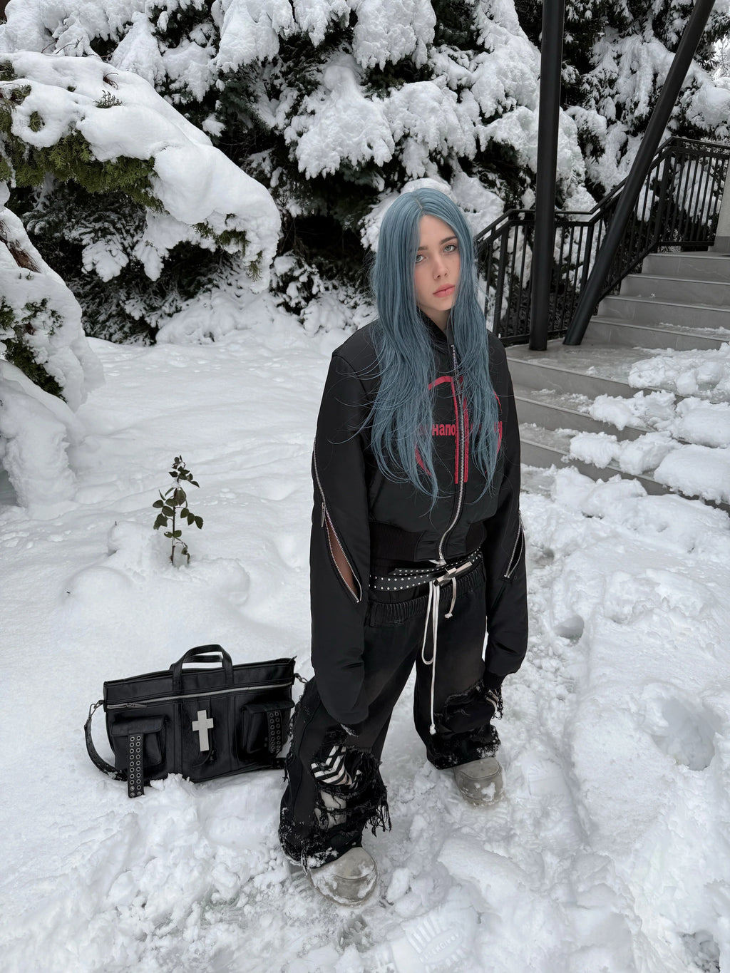 OVERSIZED BOMBER JACKET WITH ZIPPER