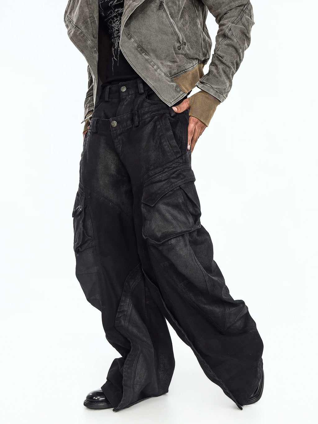 IRREGULAR CUT DENIM PANTS