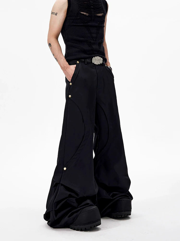 CASUAL STACKED WIDE-LEG PANTS