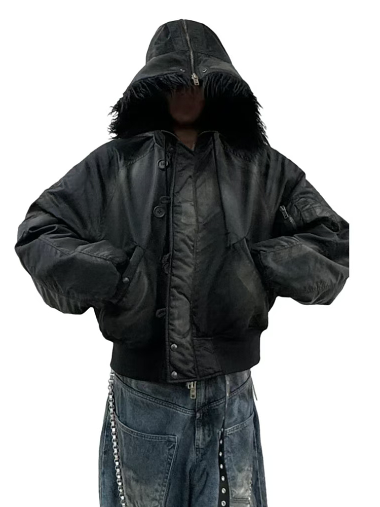 MUD-DYED BOMBER JACKET