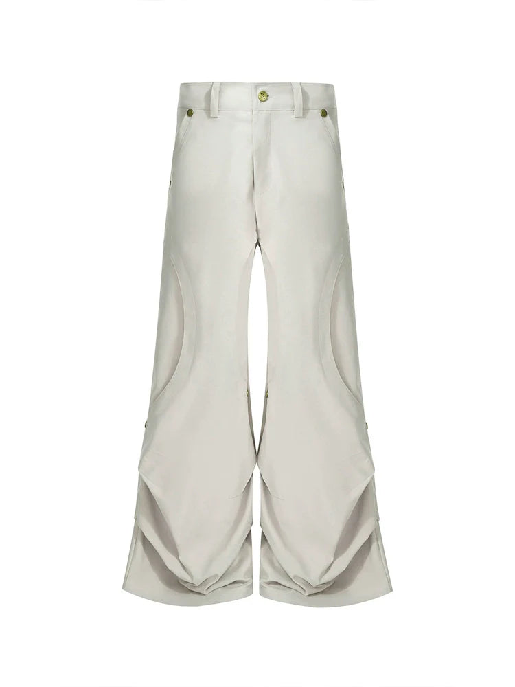 CASUAL STACKED WIDE-LEG PANTS