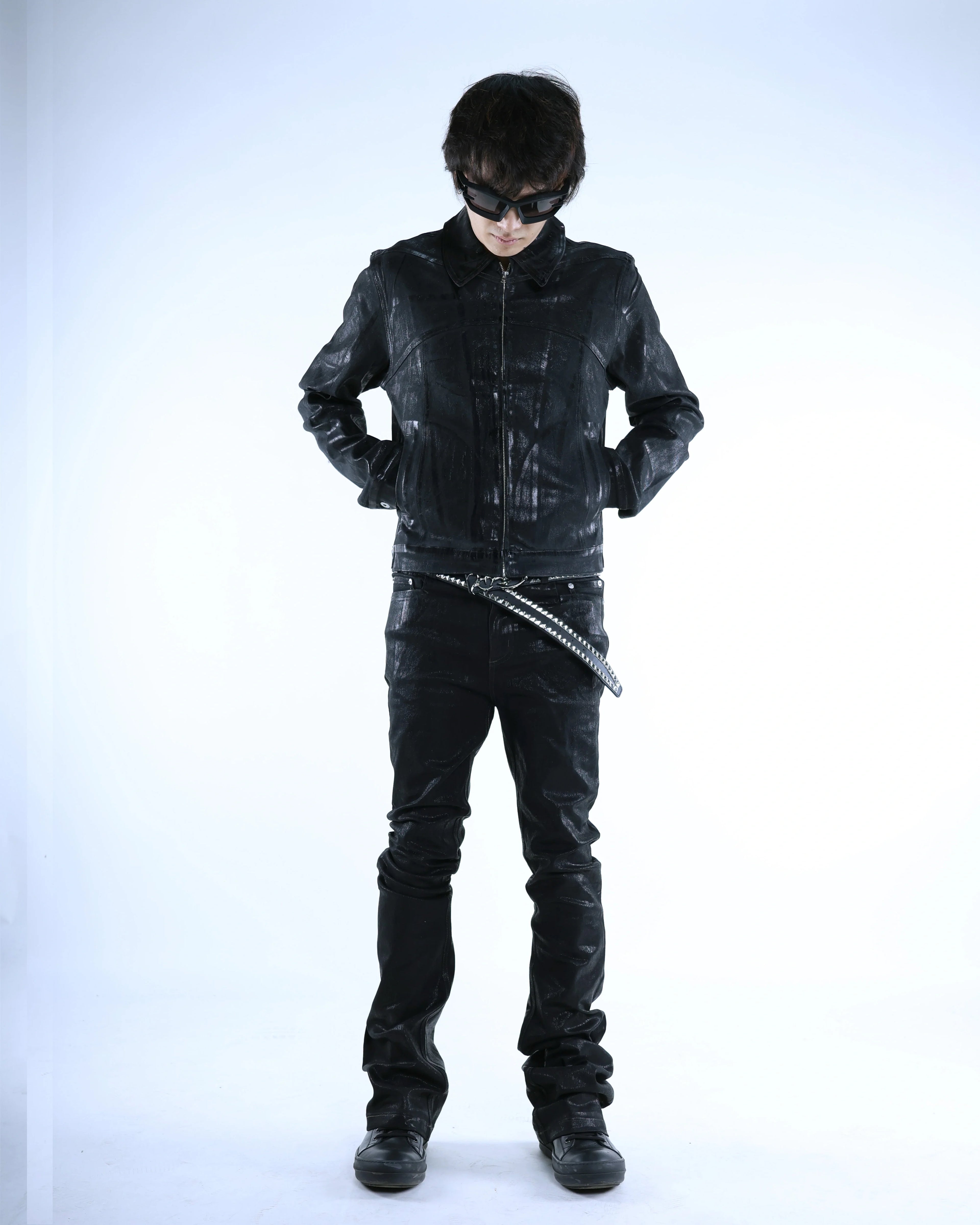 COATED BOOTCUT PANTS