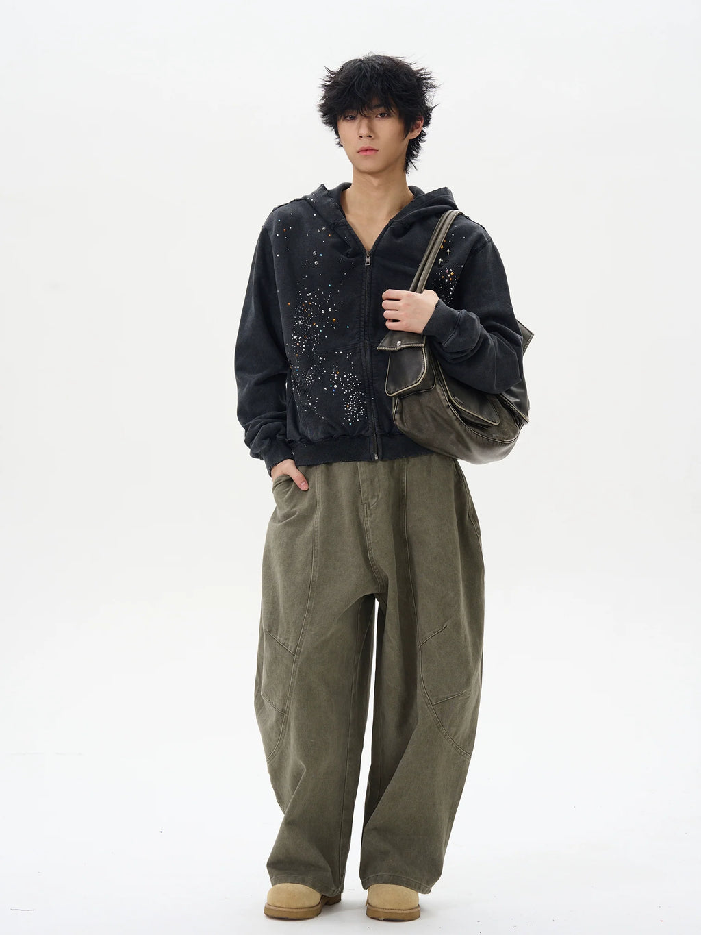 GANGSTER STYLE ZIP CARDIGAN