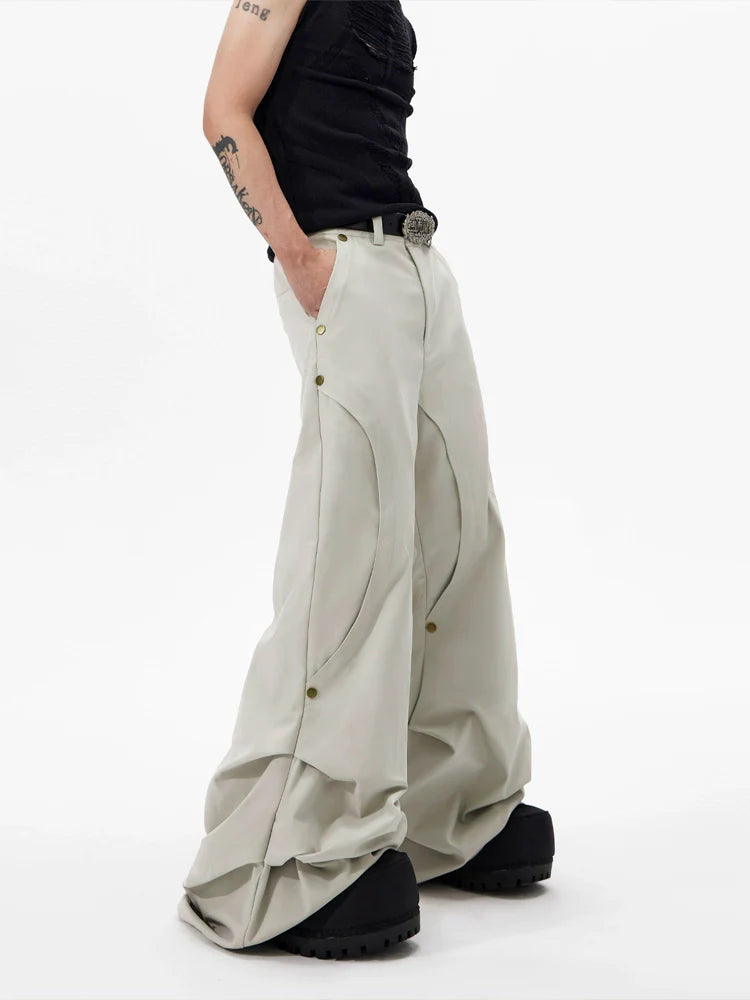 CASUAL STACKED WIDE-LEG PANTS