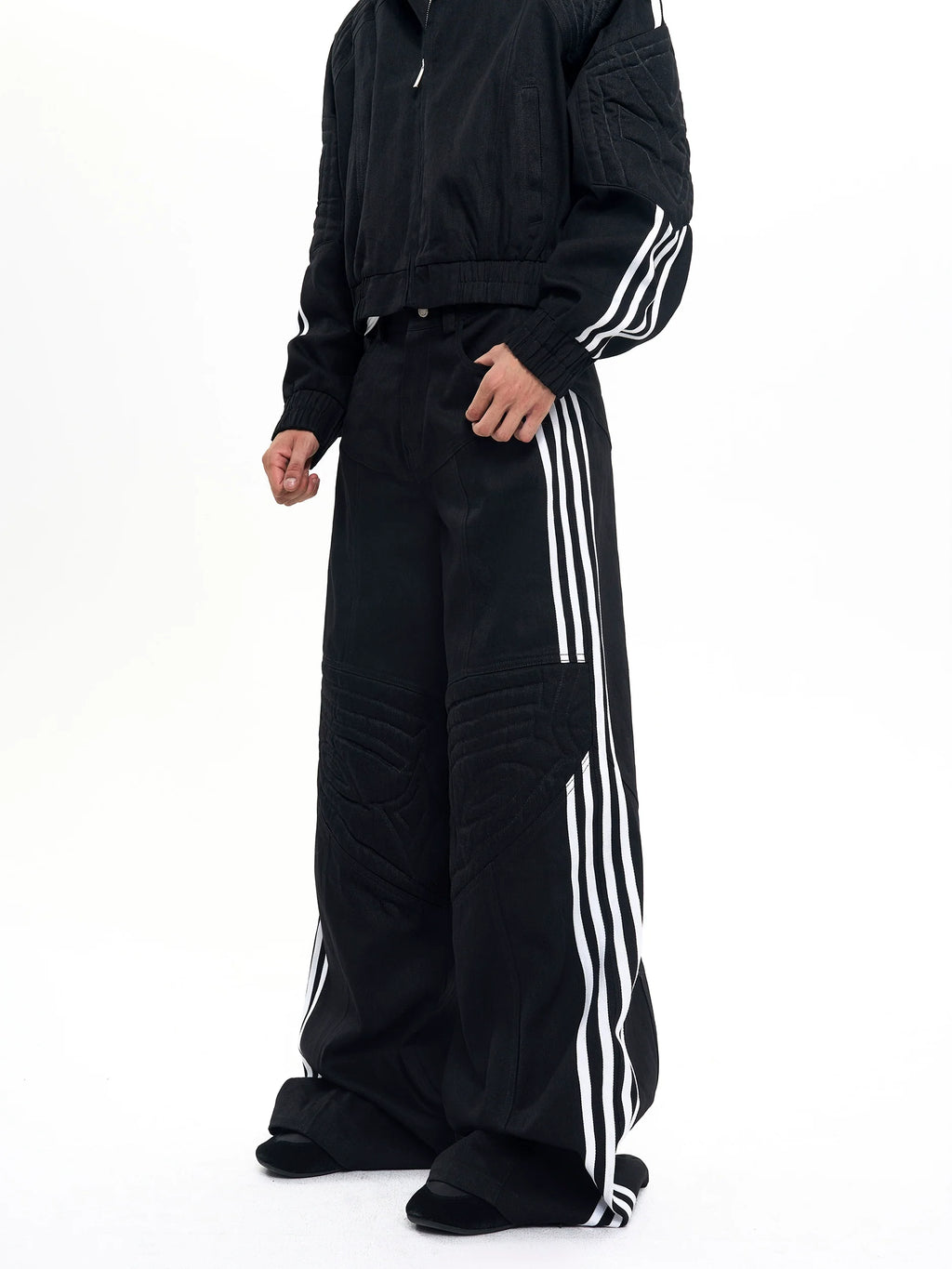 [SET-UP]FOUR-LINE DENIM PANTS