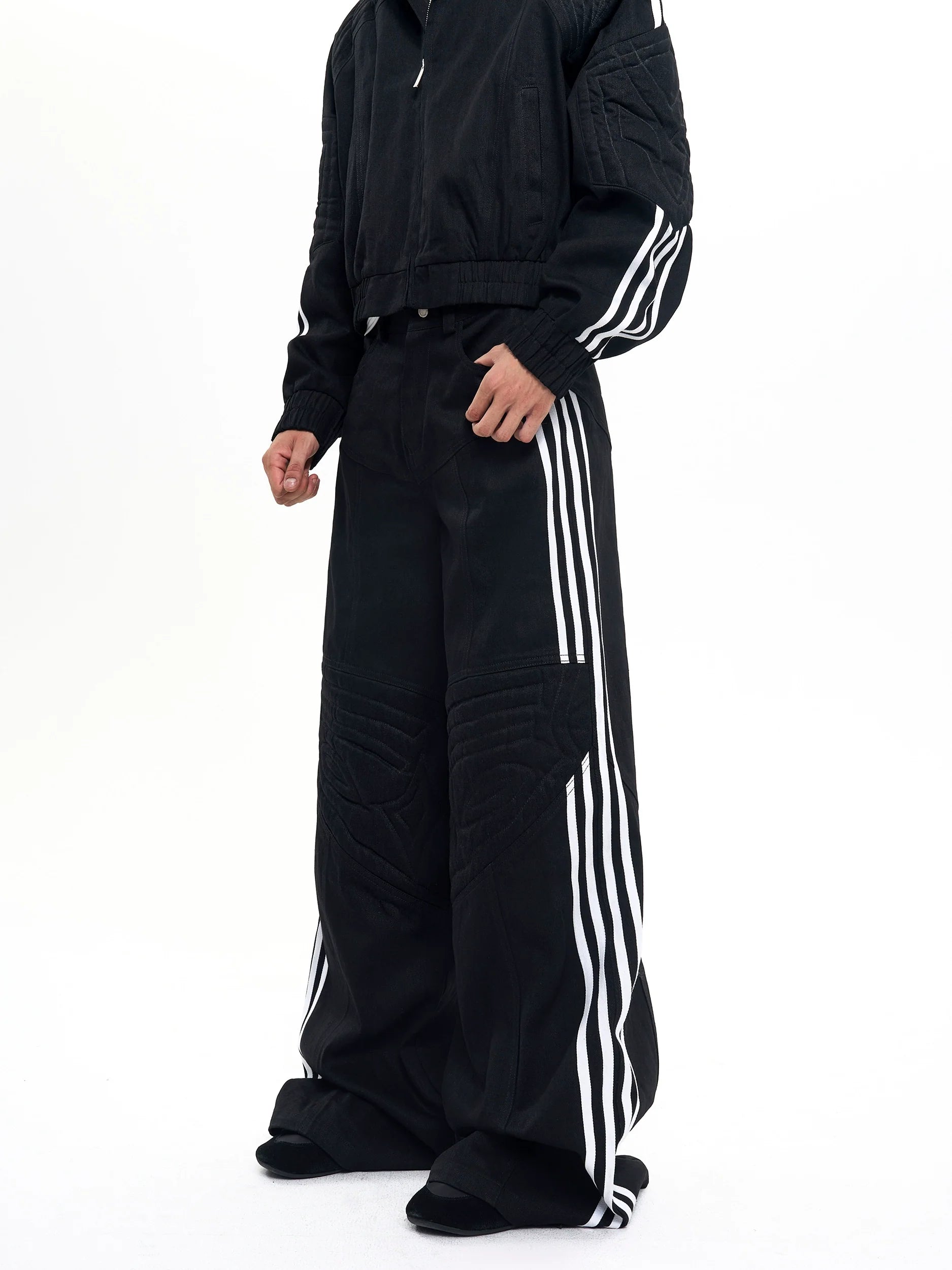 [SET-UP]FOUR-LINE DENIM PANTS