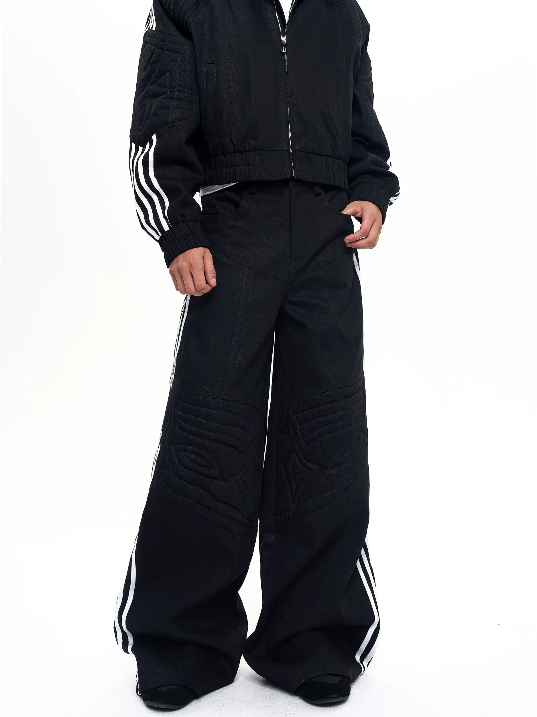 [SET-UP]FOUR-LINE DENIM PANTS