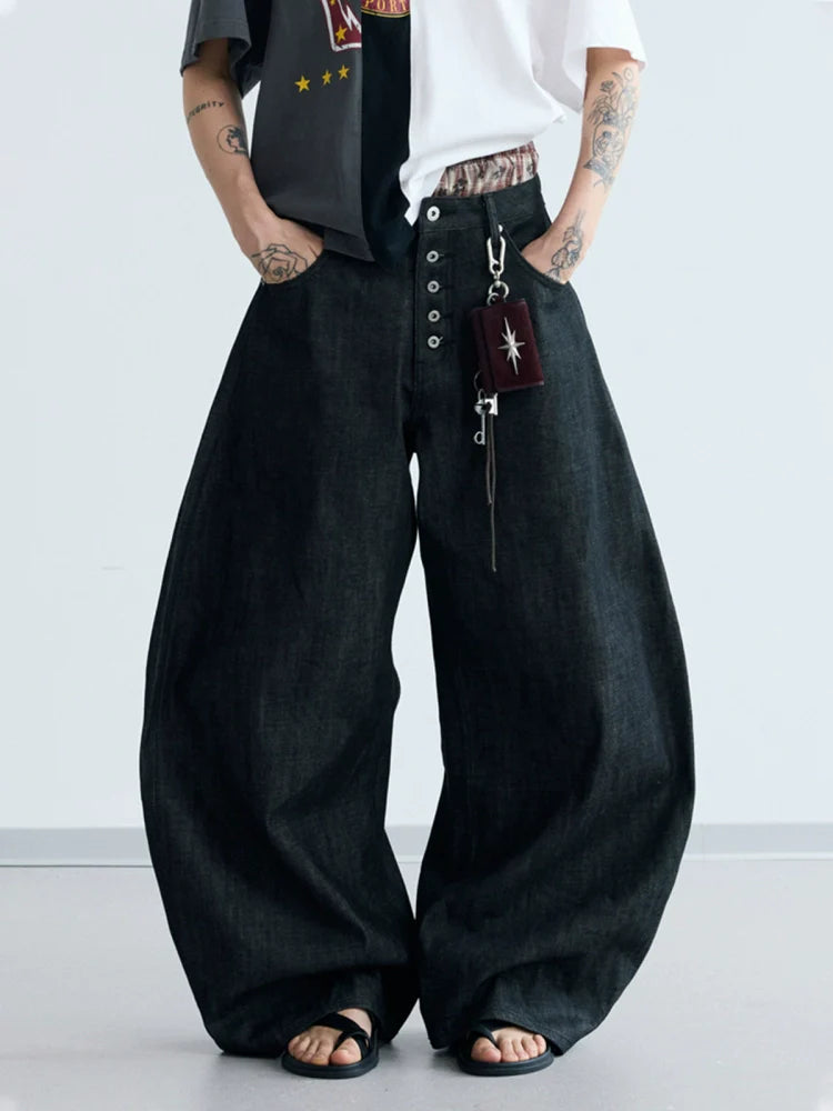 BLACK WIDE LEG JEANS