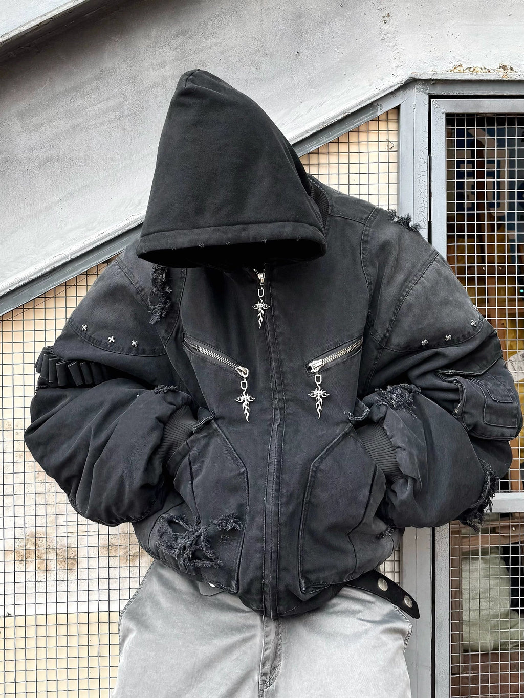 LAYERED BOMBER FLIGHT JACKET