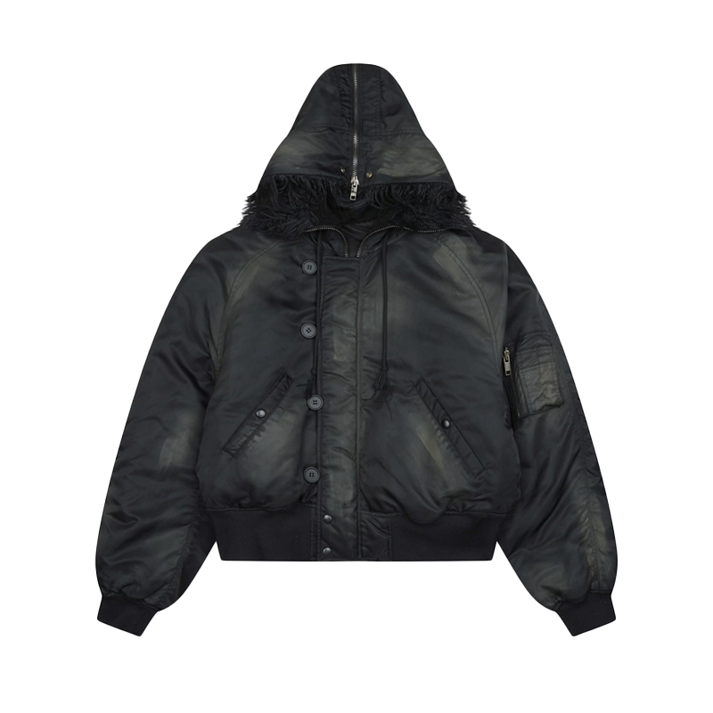 MUD-DYED BOMBER JACKET