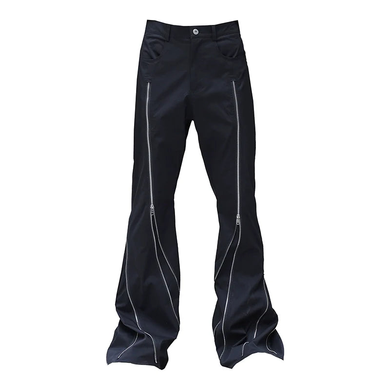 ADJUSTABLE MULTI-ZIPPER FLARED PANTS