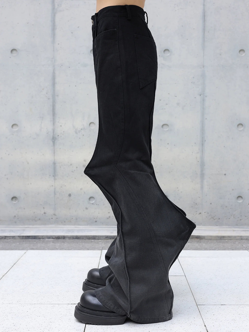 TRENDY AGED DENIM FLARED PANTS