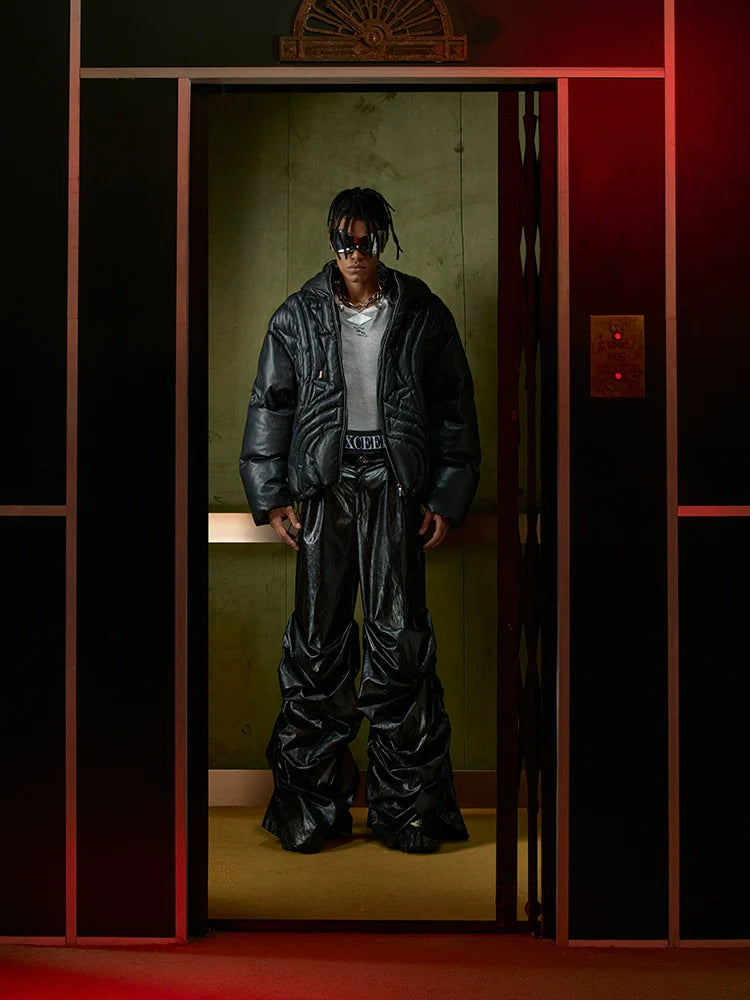 PLEATED WIDE-LEG CASUAL PANTS