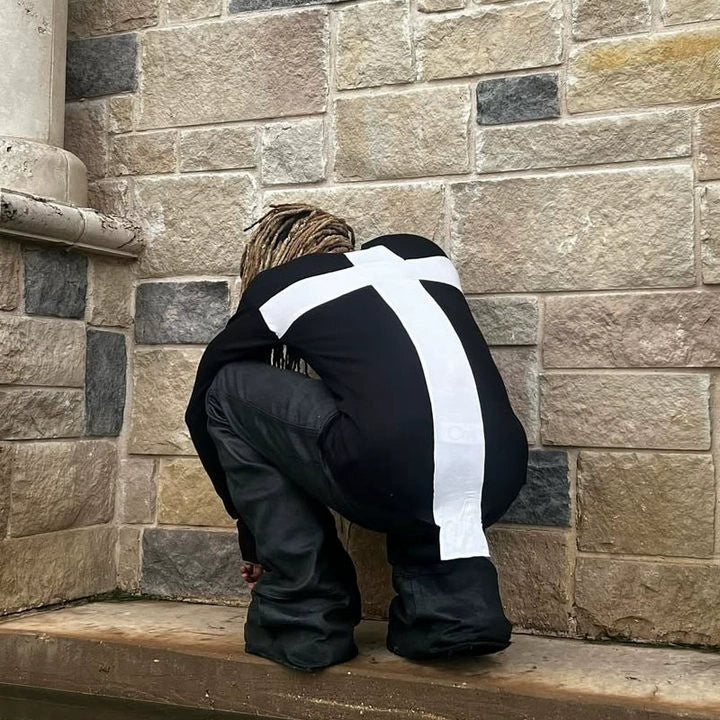 OVERSIZED PATCHWORK LONG SLEEVE T-SHIRT