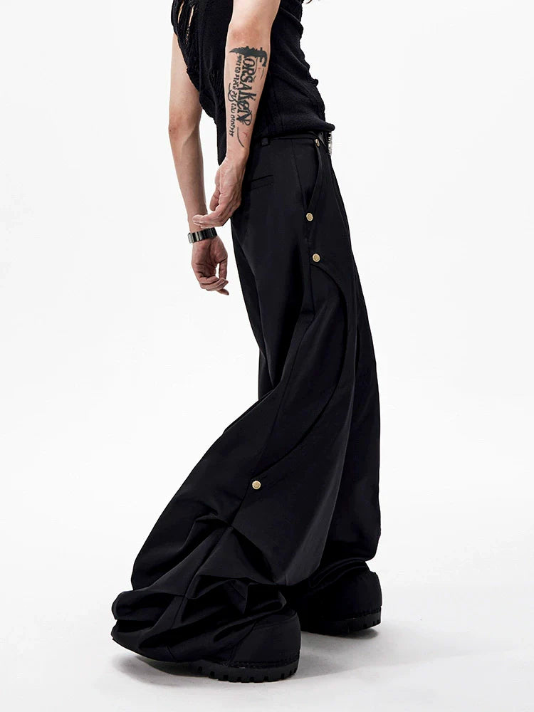 CASUAL STACKED WIDE-LEG PANTS