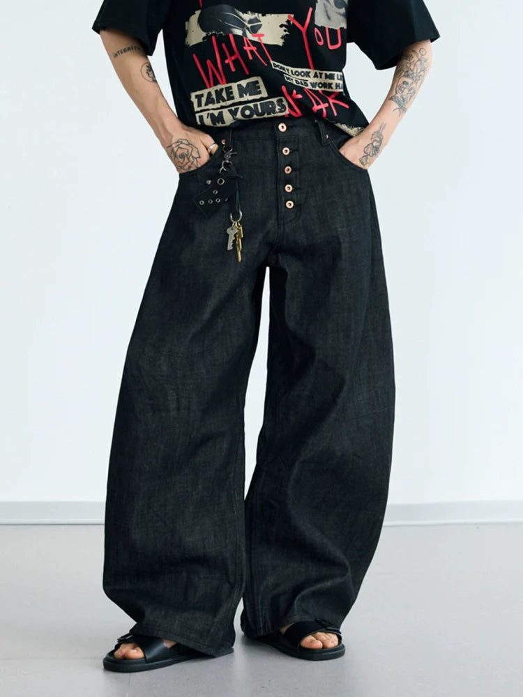 BLACK WIDE LEG JEANS