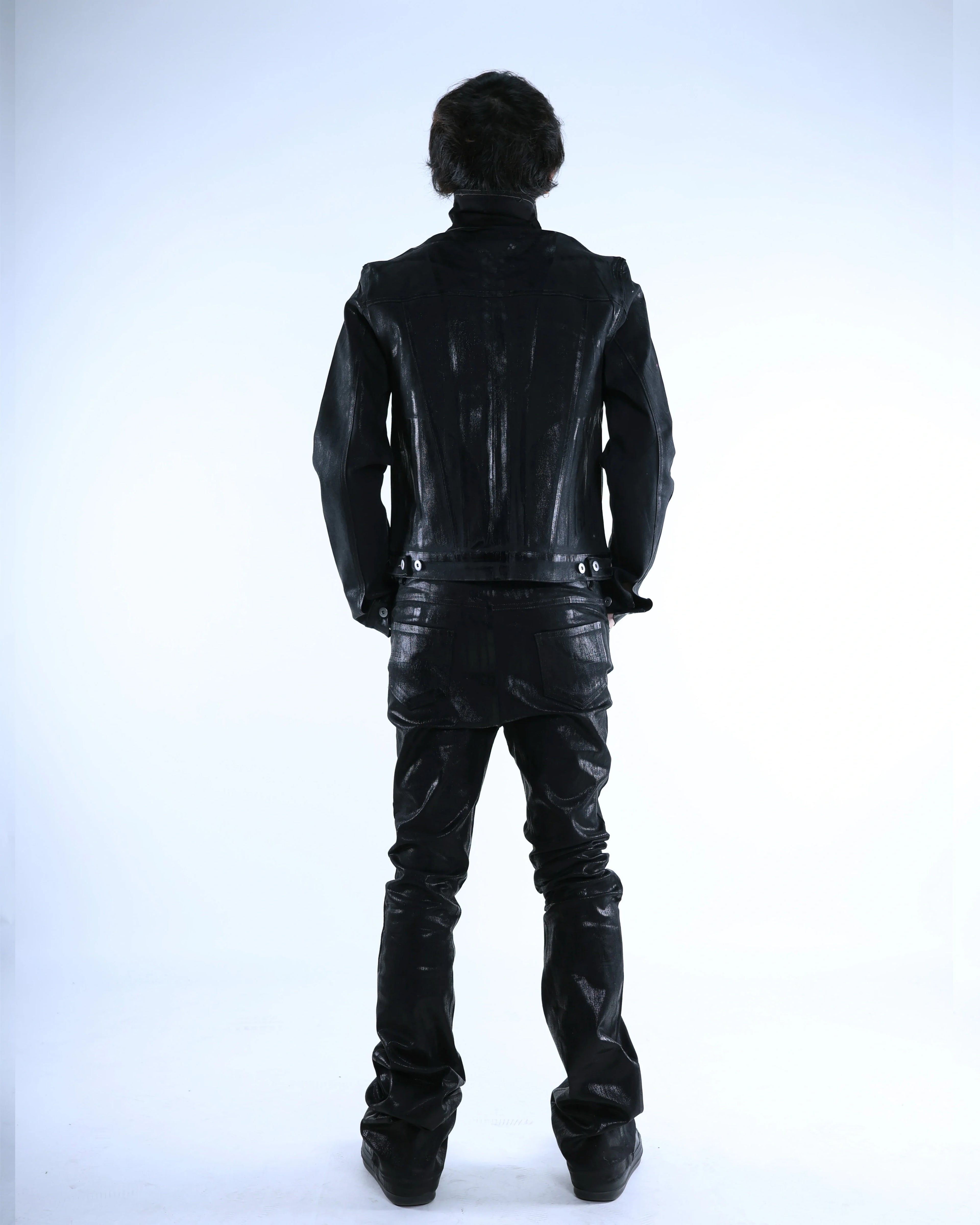 COATED BOOTCUT PANTS