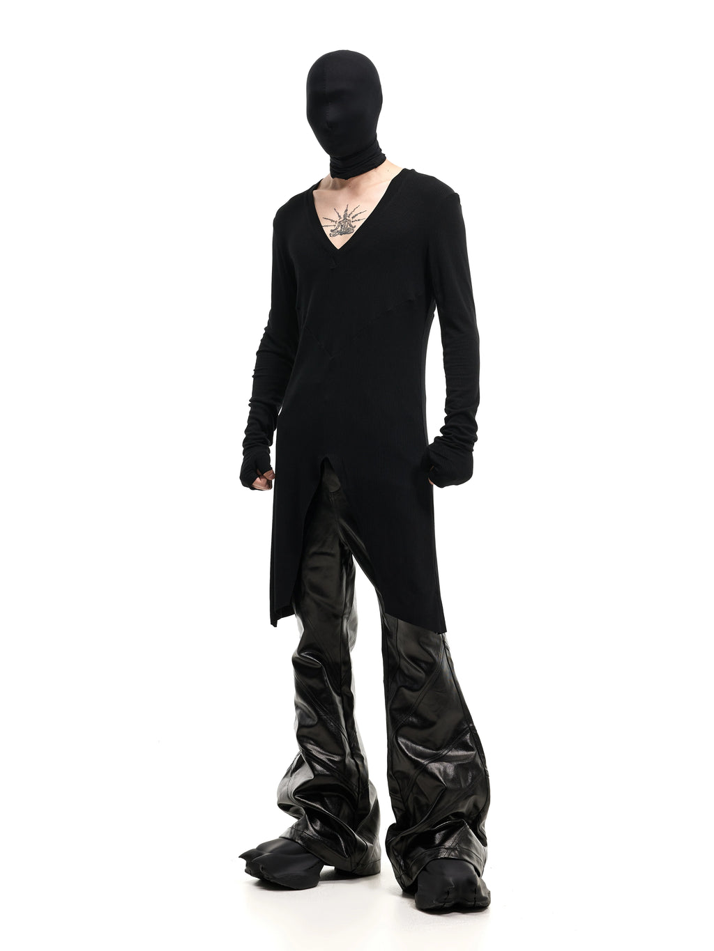 V-NECK KNIT LONG SLEEVE SHIRT