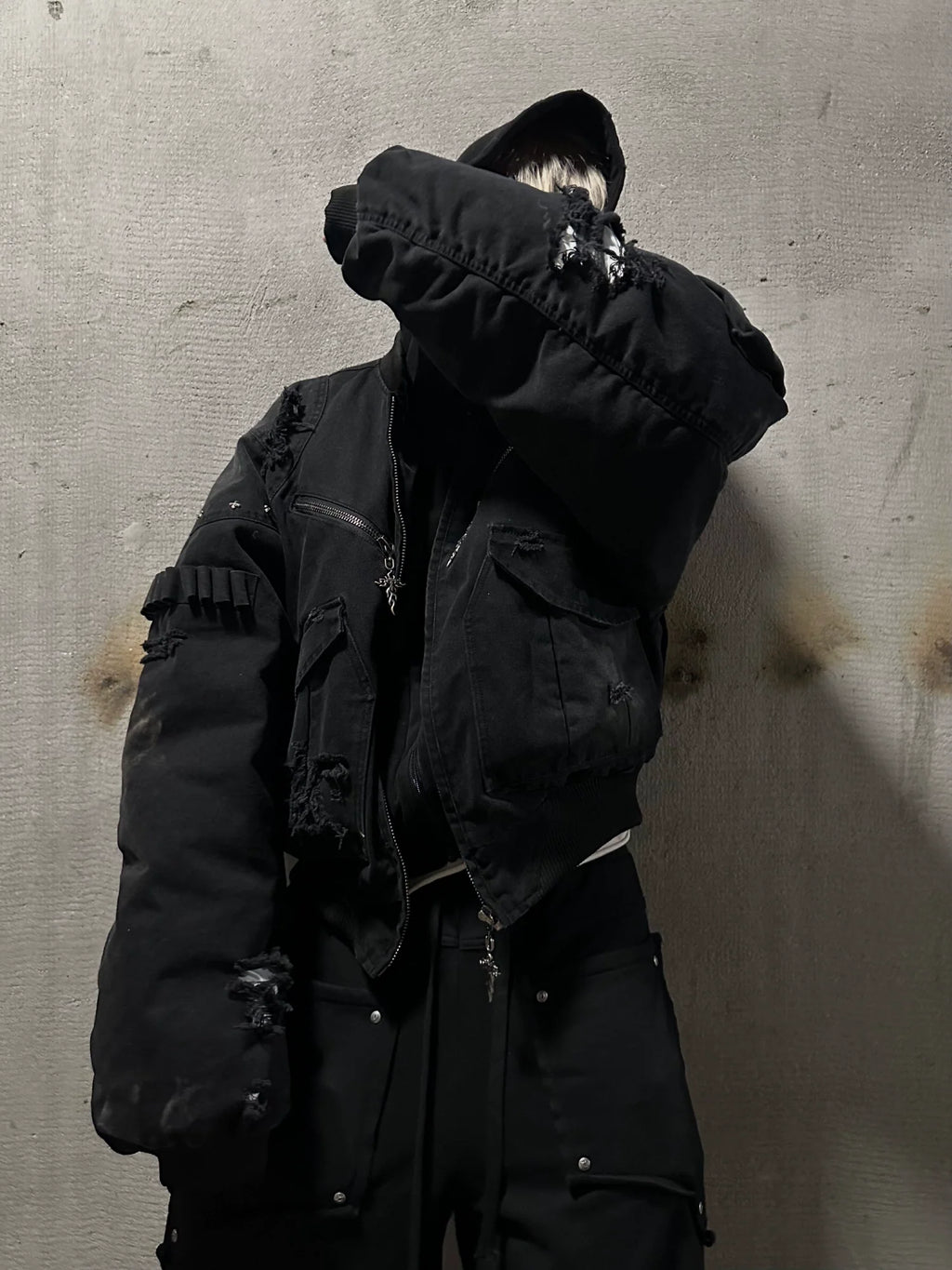 LAYERED BOMBER FLIGHT JACKET