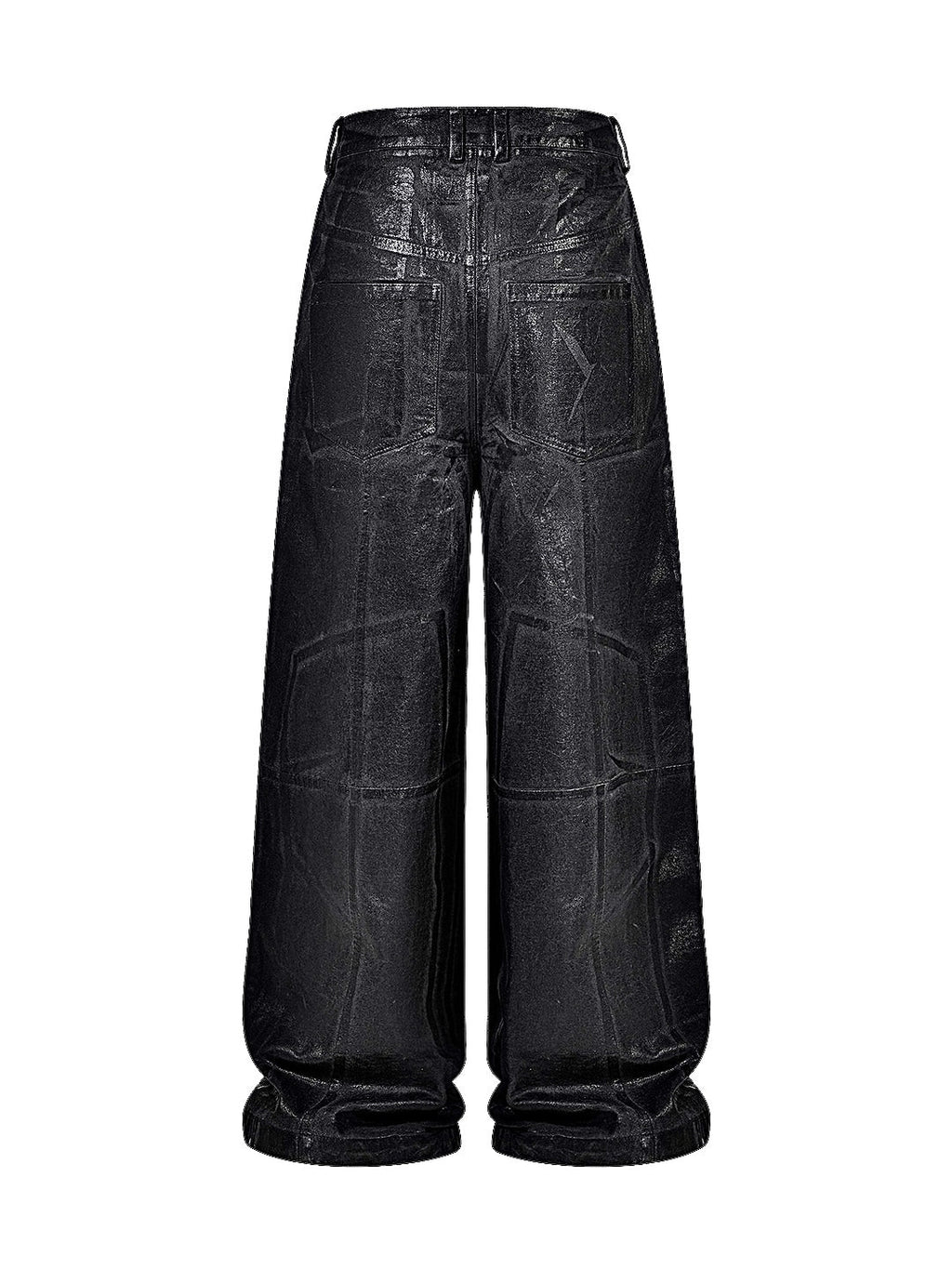 CRACKLE WAXED BAGGY PANTS
