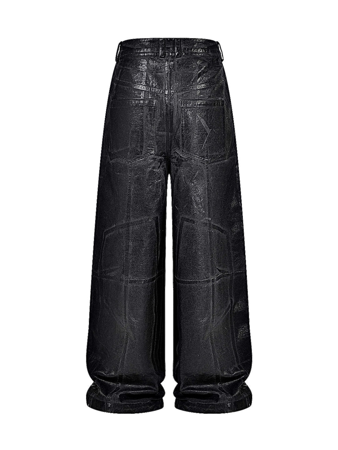 CRACKLE WAXED BAGGY PANTS