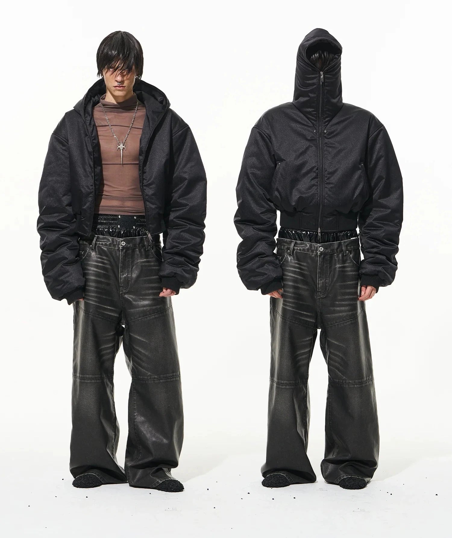 LUXURY HOODED STUDDED JACKET