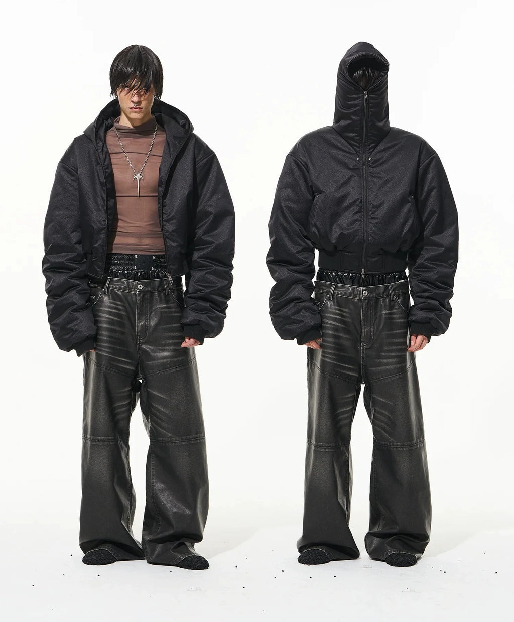 LUXURY HOODED STUDDED JACKET