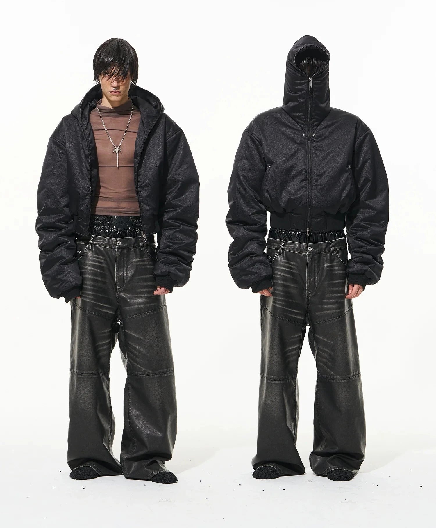 LUXURY HOODED STUDDED JACKET