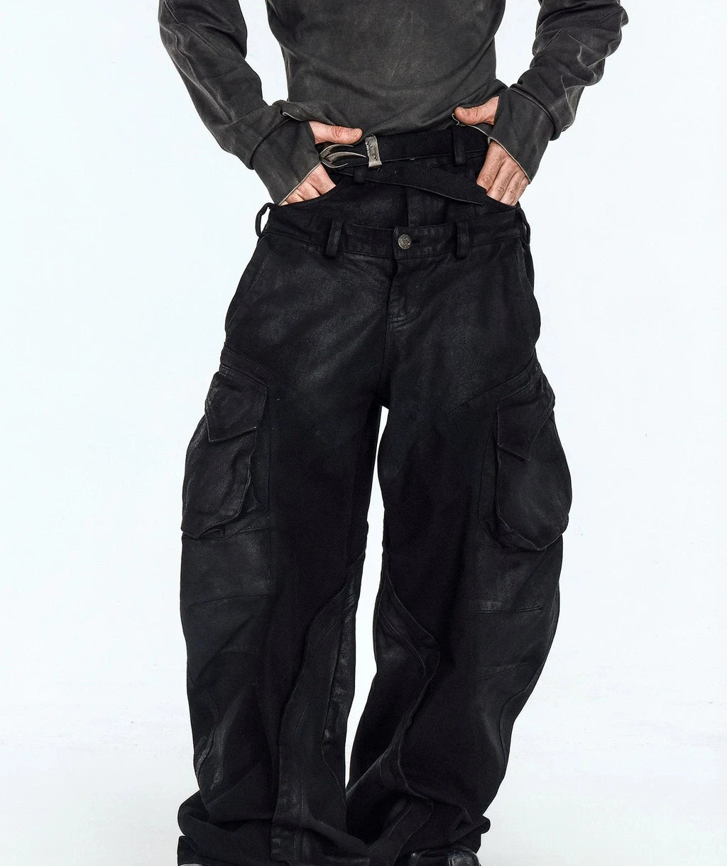 IRREGULAR CUT DENIM PANTS