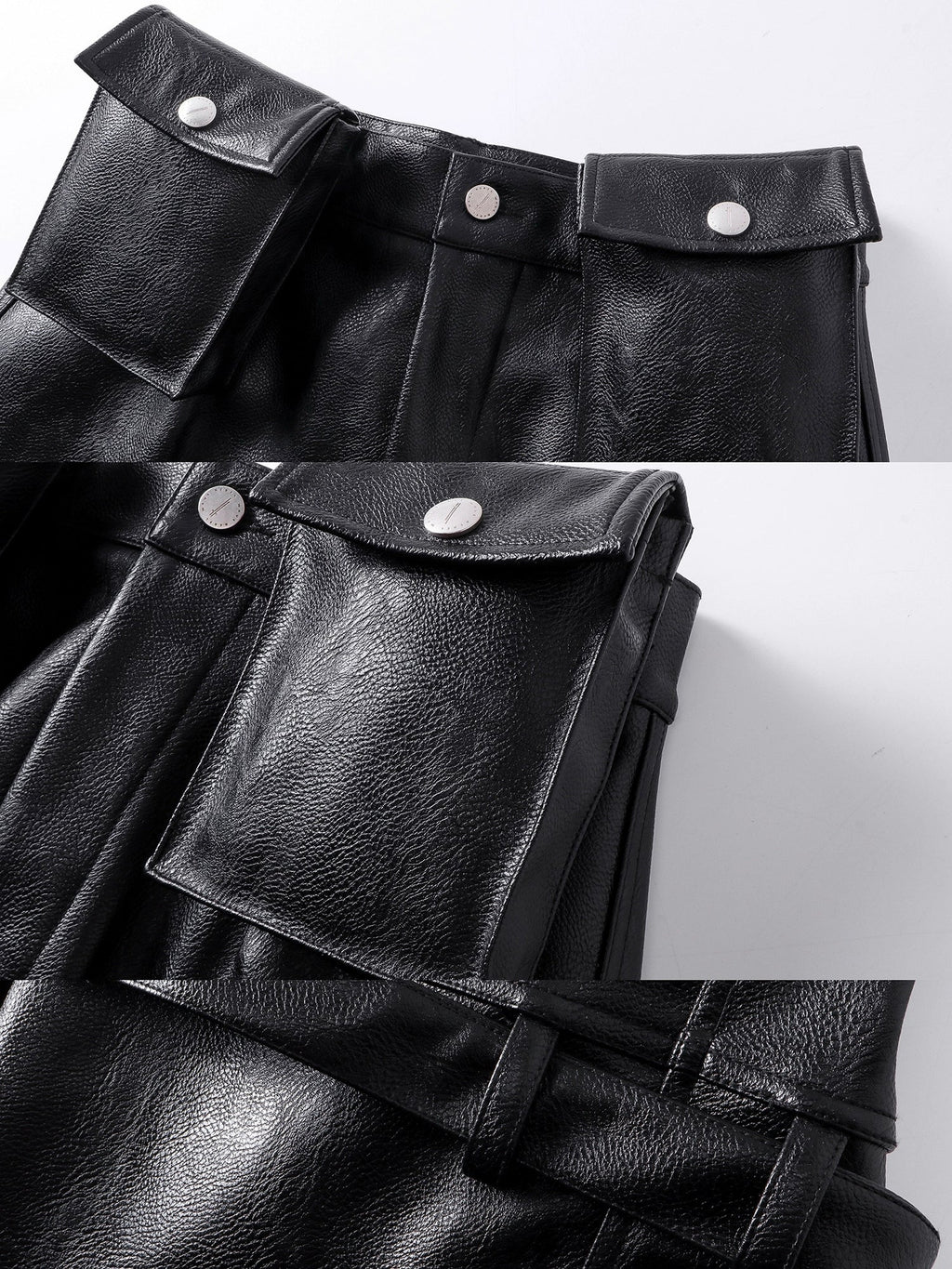 DOUBLE WAIST LEATHER PANTS