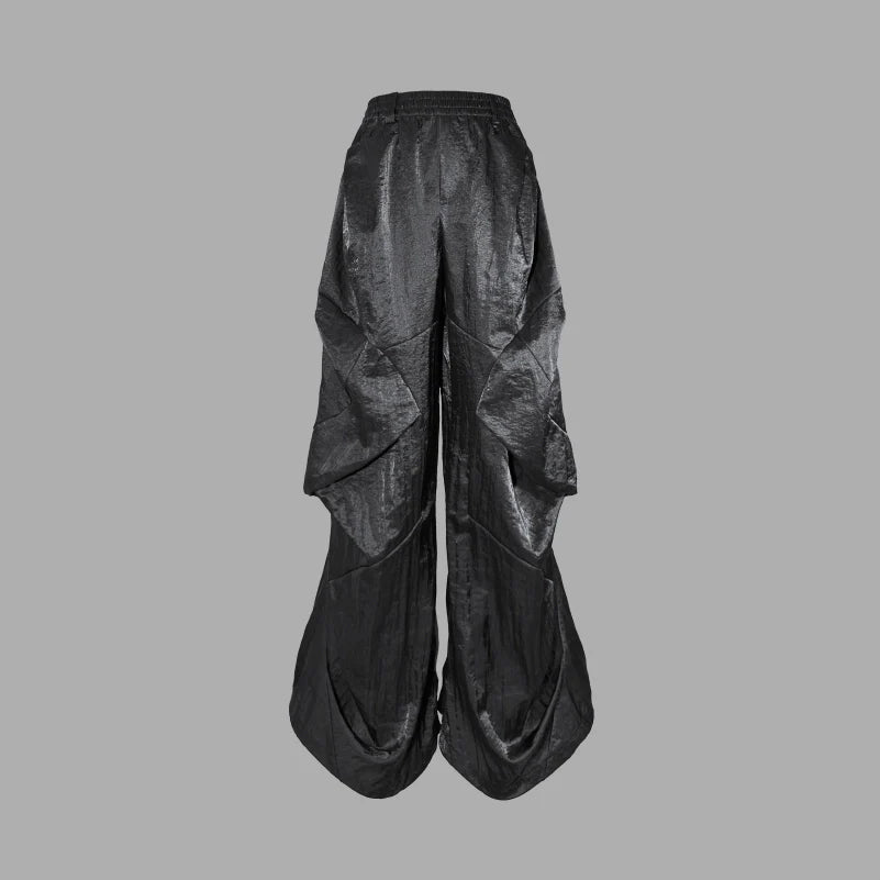 QUICK DRY BLACK WIDE LEG PANTS