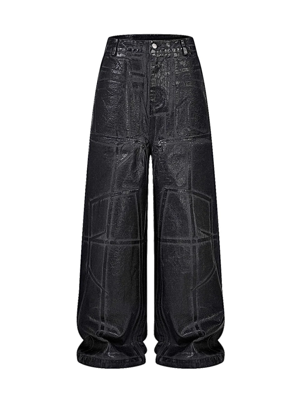 CRACKLE WAXED BAGGY PANTS