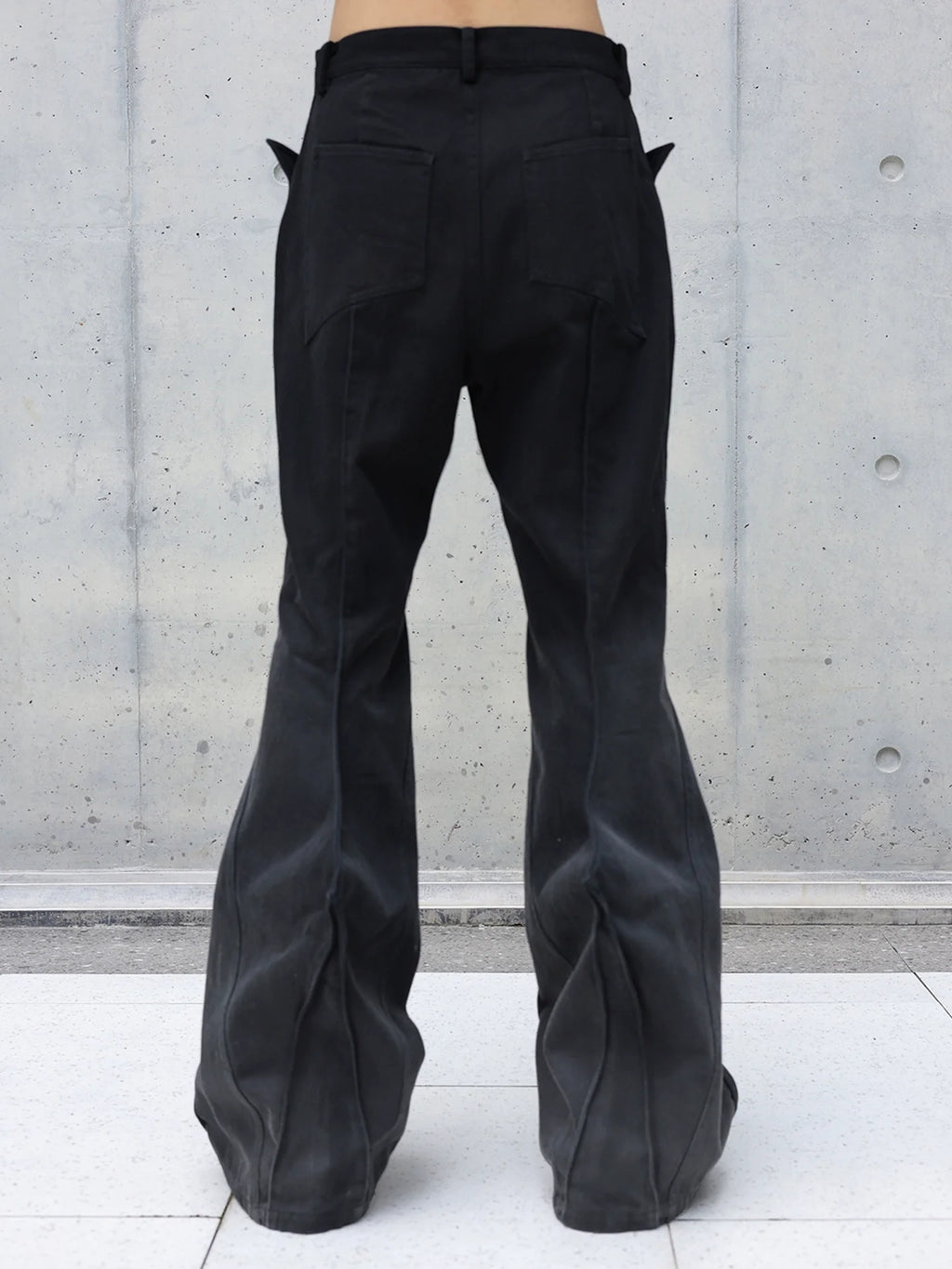 TRENDY AGED DENIM FLARED PANTS