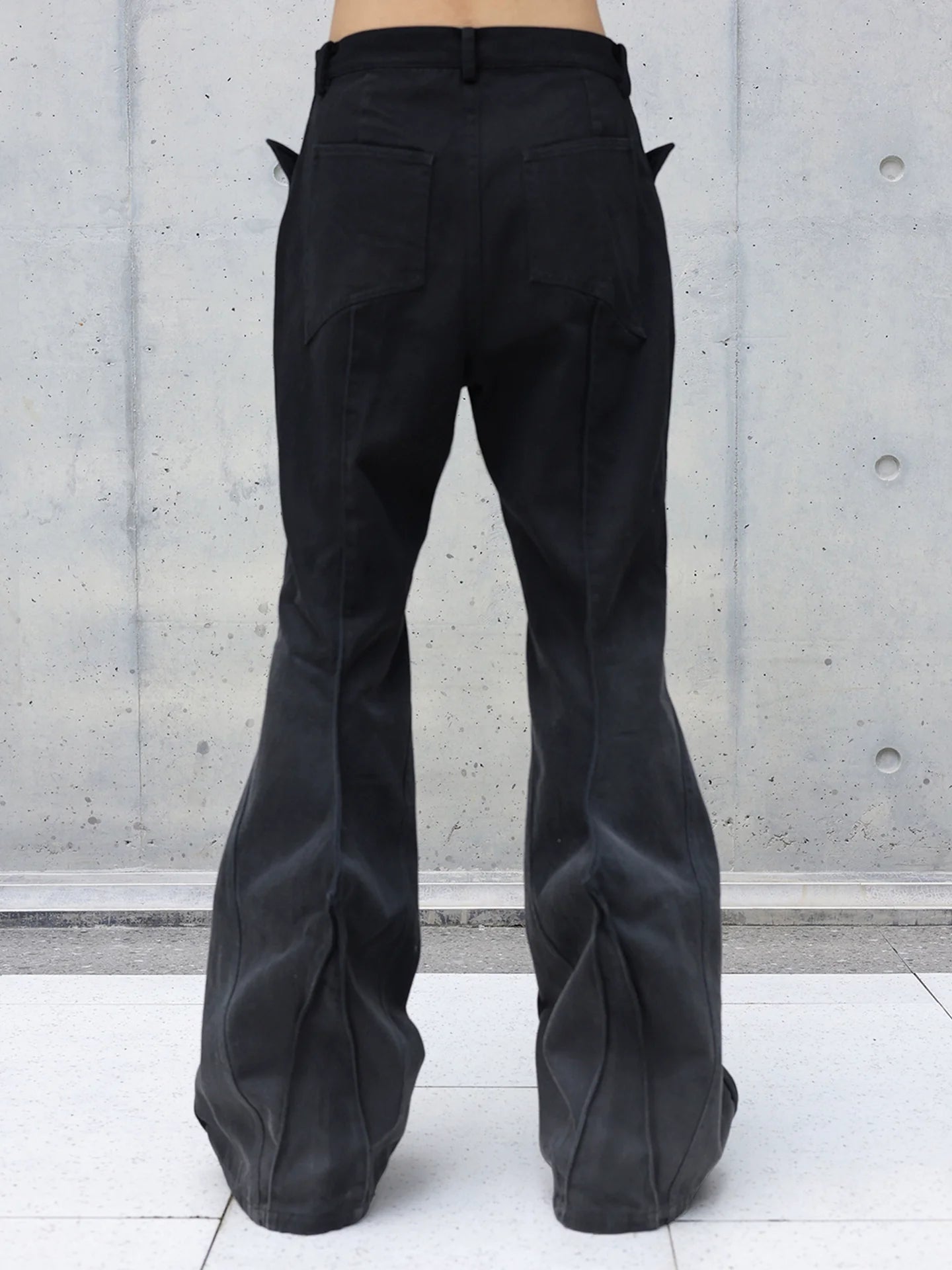 TRENDY AGED DENIM FLARED PANTS